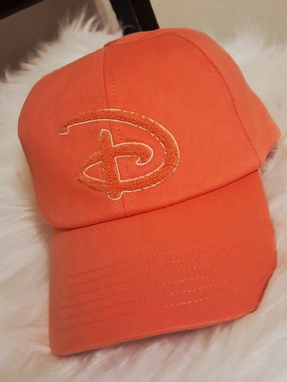 NWOT Disney Parks Orange Signature "D" Adult Adjustable Baseball Style Hat